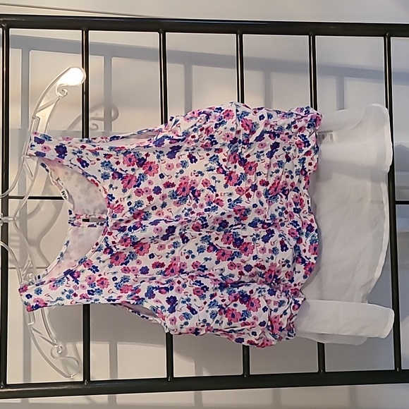 Girl's floral tank with sheer lining bottom - Picture 1 of 3